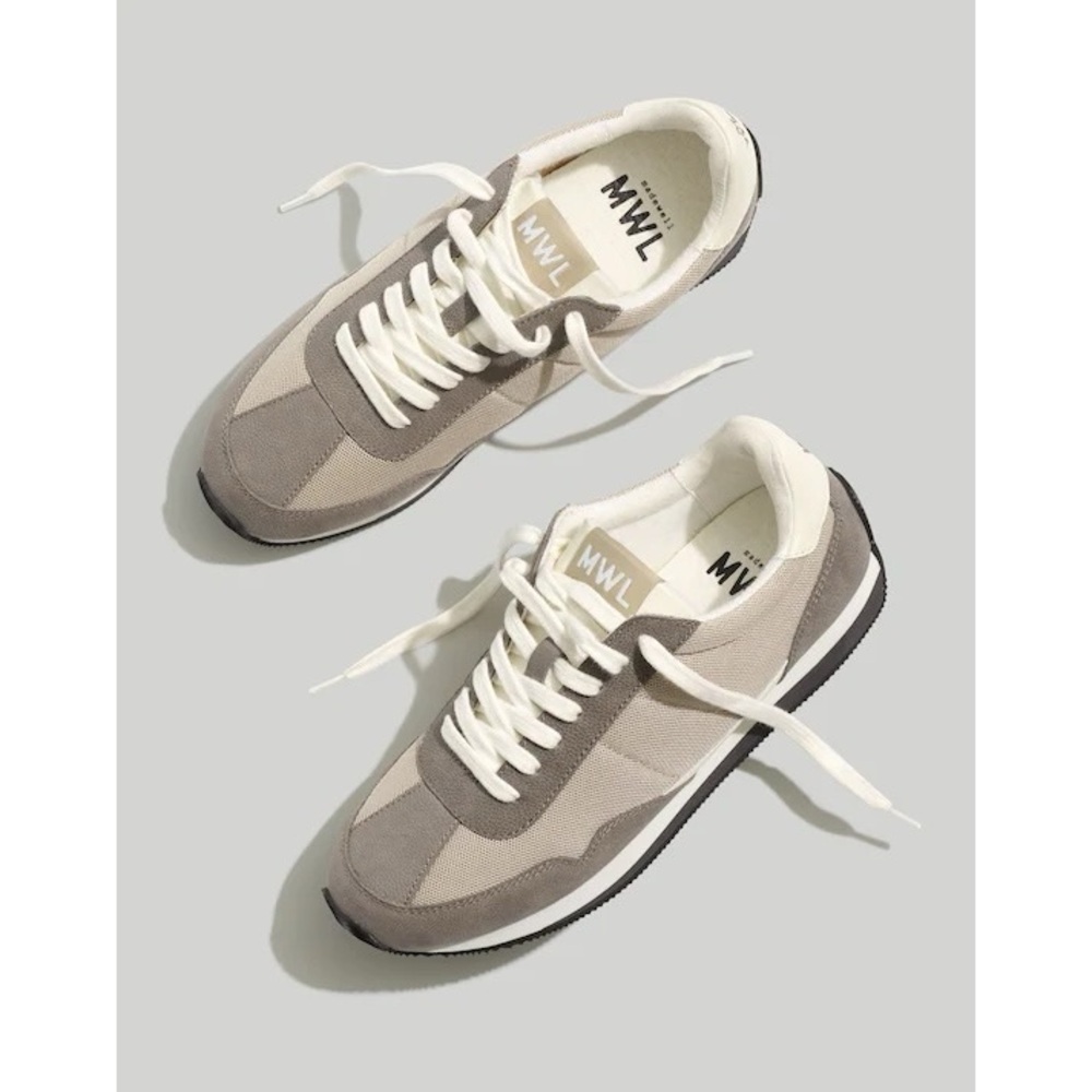 Madewell League Sneakers in Washed Nubuck and Mesh Size 8